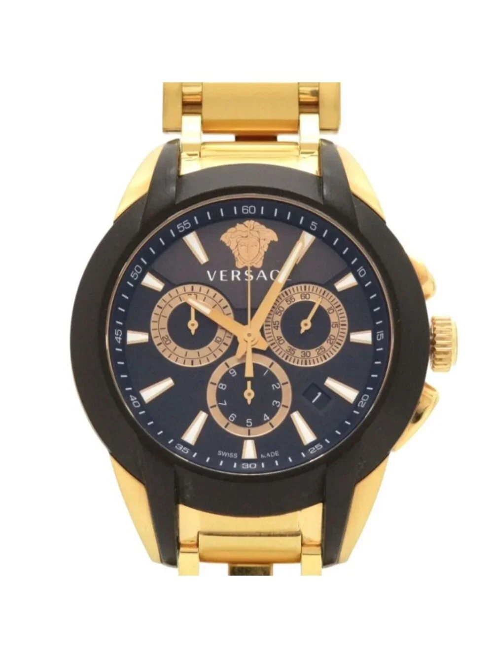 Versace M8c Medusa SS Black Gold Quartz Watch Dial